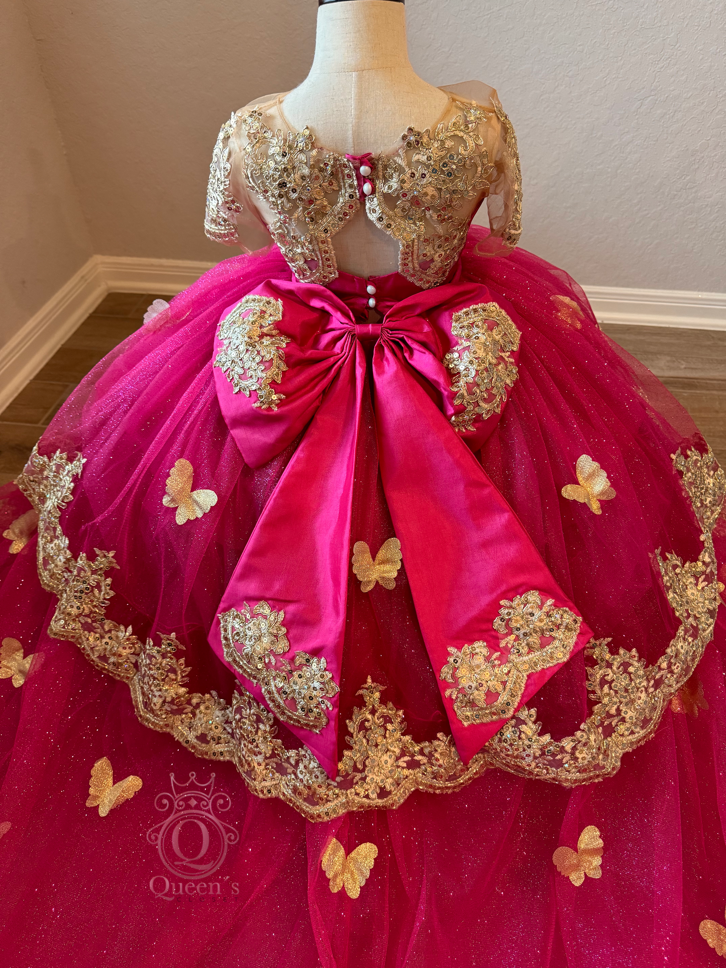 Mia Removable 2 Pieces with Butterflies Hot Pink