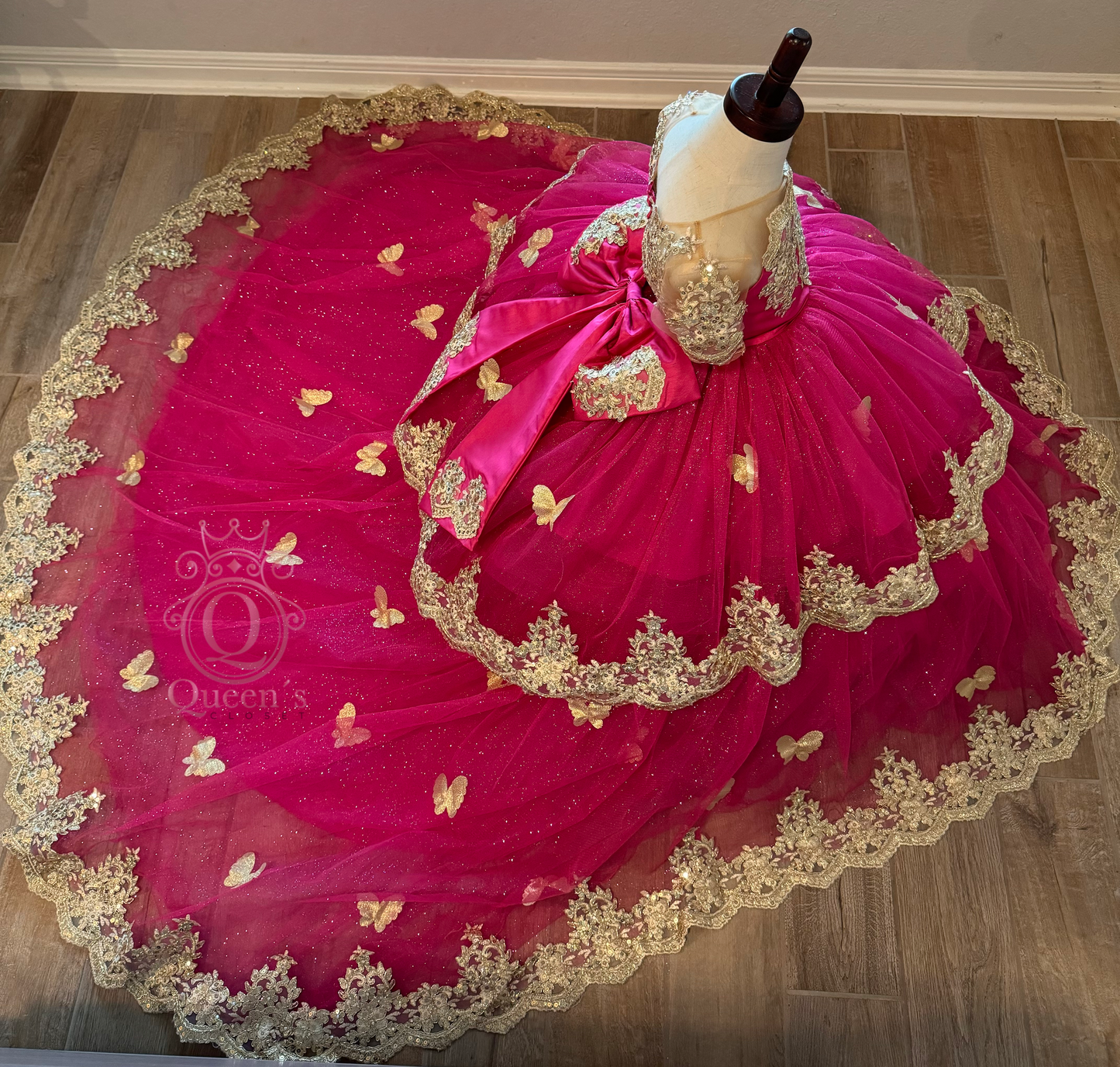 Mia Removable 2 Pieces with Butterflies Hot Pink