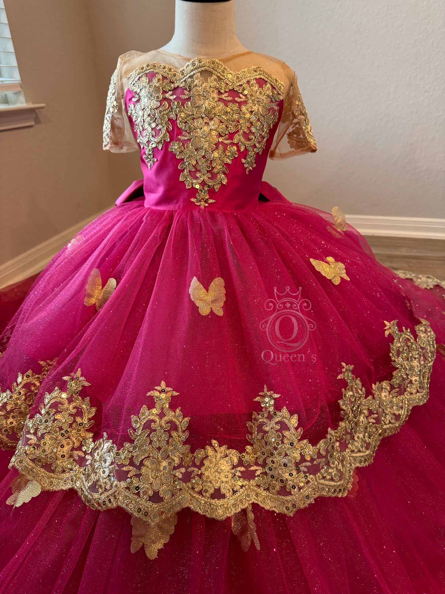 Mia Removable 2 Pieces with Butterflies Hot Pink
