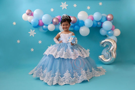 Elsa Removable 2 Pieces Package (Dress, Petticoat, Bouquet, Crown)