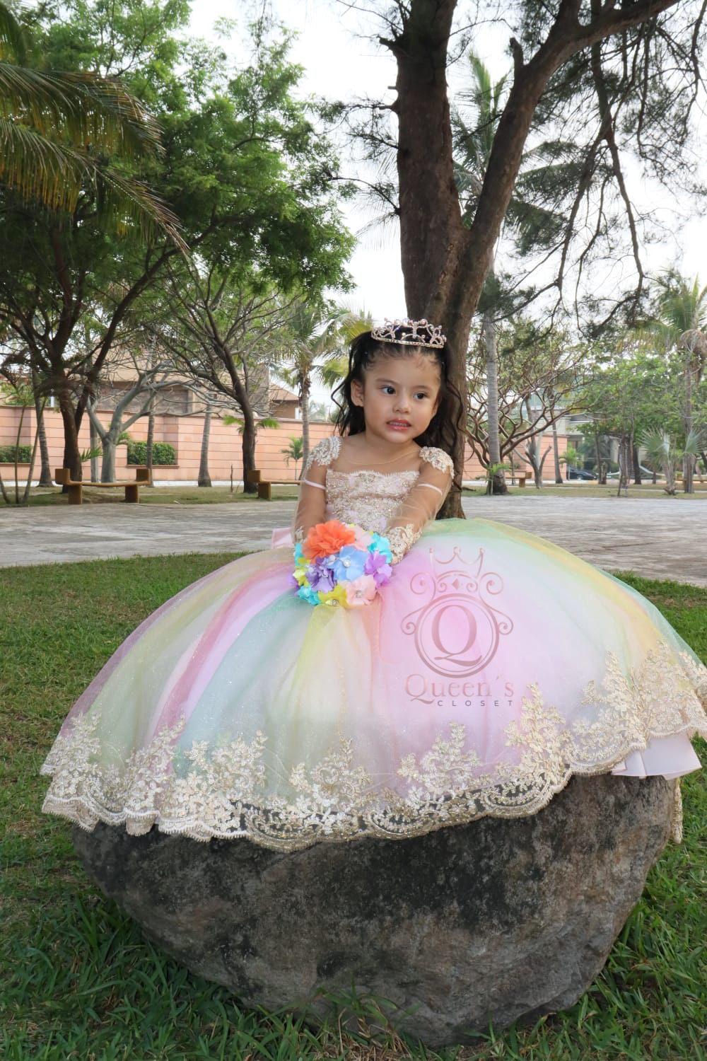 Dalya Multicolor Package (Dress, Petticoat, Bouquet, Crown)