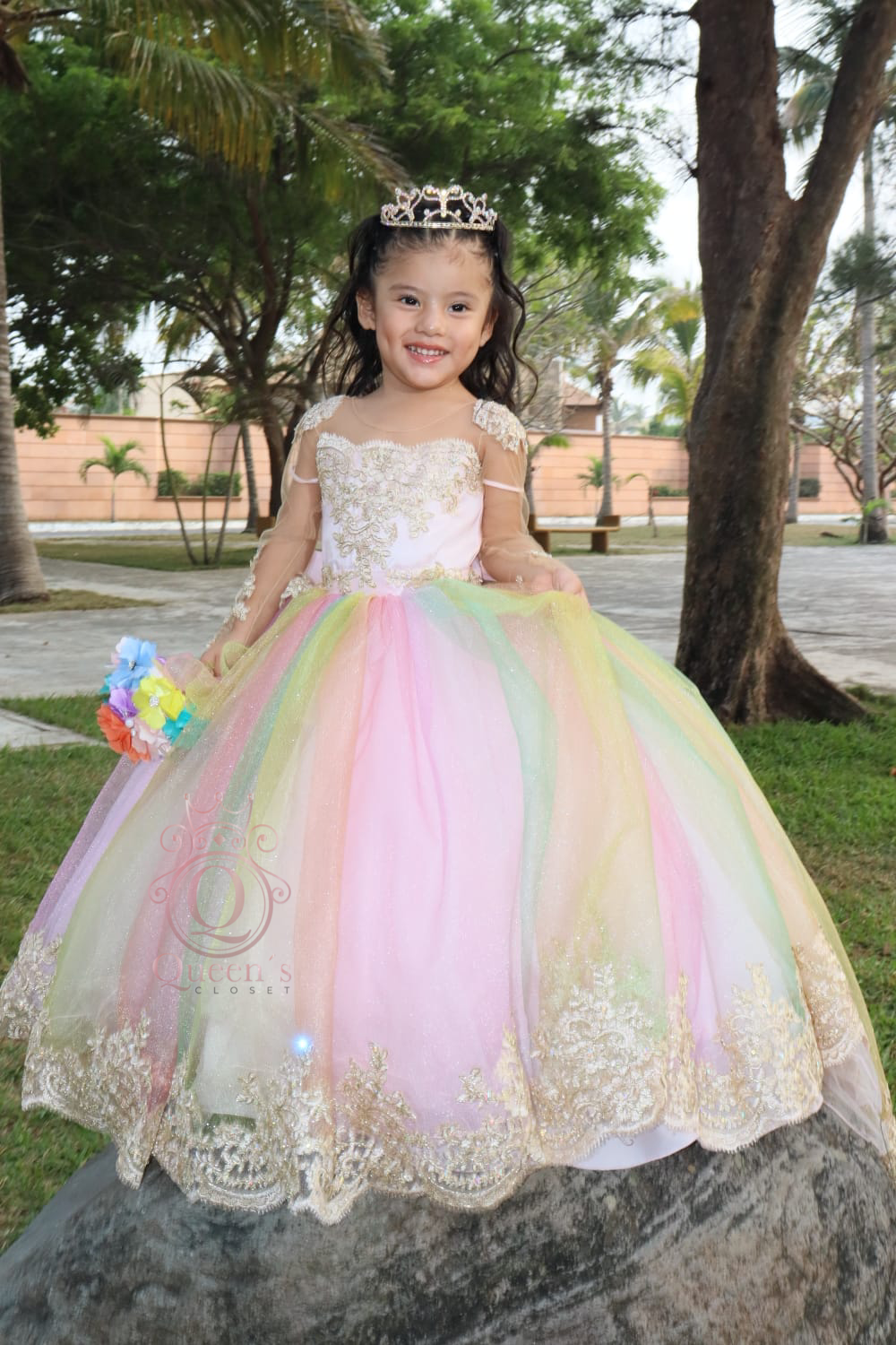 Dalya Multicolor Package (Dress, Petticoat, Bouquet, Crown)