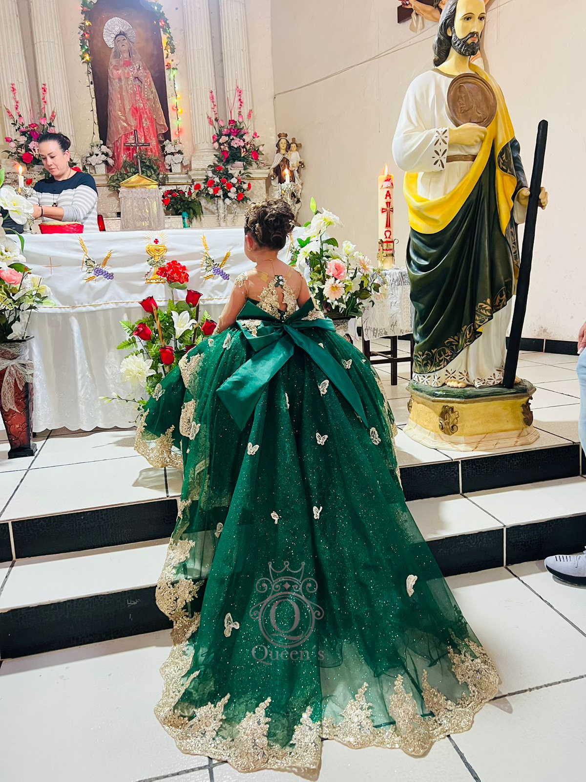 Maria Fernanda with Butterflies Package (Dress, Petticoat, Bouquet, Crown)