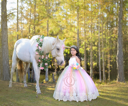 Unicornio Package (Dress, Petticoat, Bouquet, Crown)