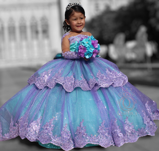 Ariel Removable 2 Pieces Package (Dress, Petticoat, Bouquet, Crown)